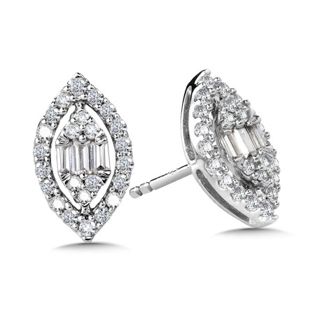 Marquise-Shaped Cluster Diamond Studs