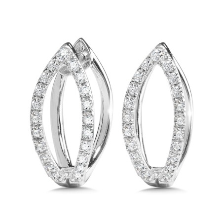 Open Marquise Diamond Hoops