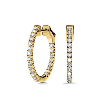 Bold Front-Facing Round Diamond Hoops