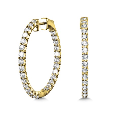 Bold Front-Facing Round Diamond Hoops