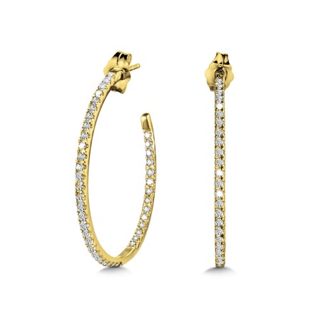 C-Shaped Diamond Hoop Earrings (3/4 ctw)