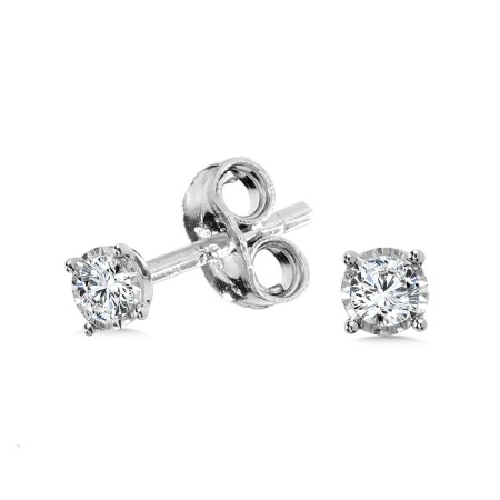 Diamond Star Solitaire Stud Earrings (1/10 ctw)