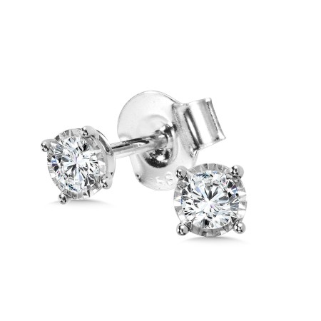 Diamond Star Solitaire Stud Earrings (1/4 ctw)