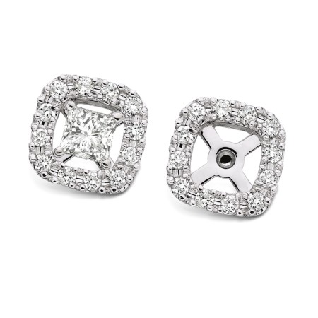 Cushion Shape Diamond Earring Jackets