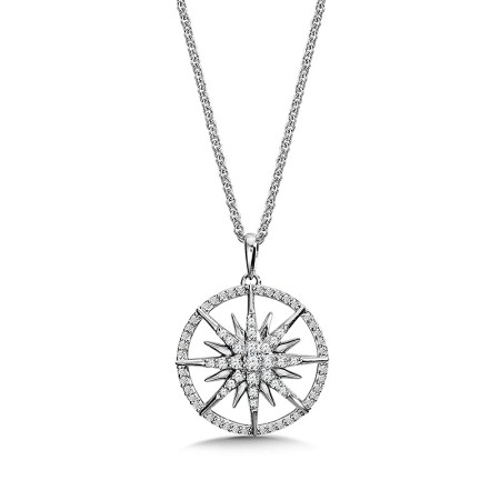Encircled Wish Upon a Star Diamond Pendant - PDD3070-W