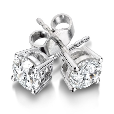 0.25 TDW - Four Prong Diamond Solitaire Earrings