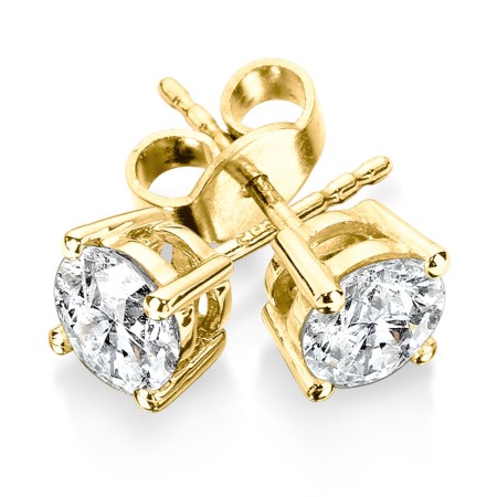 0.50 TDW - Four Prong Diamond Solitaire Earrings