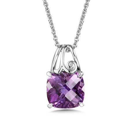 Filigree Amethyst Pendant in Sterling Silver | LVP811-AM