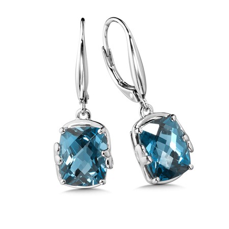 Filigree London Blue Topaz Earrings in Sterling Silver | LVE812-LBT