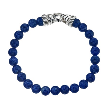 Men's Esquire Round Sodalite & Silver Beaded Bracelet