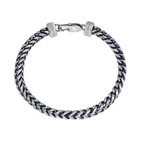 Men's Esquire Blue Steel H-Bone Chain Bracelet