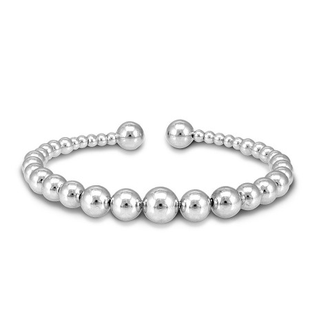 Graduated Sterling Silver Ball Bangle - BSS001-W
