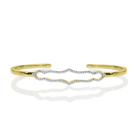 Yellow Gold Bendable Diamond Bangle