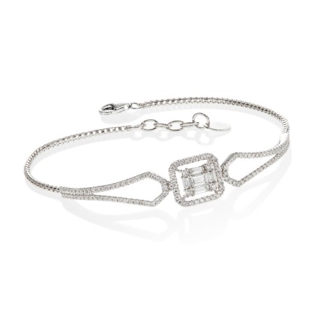 14K White Gold Diamond Bracelet
