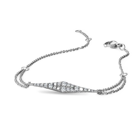 Thin Kite-Shaped Diamond Chain Bracelet