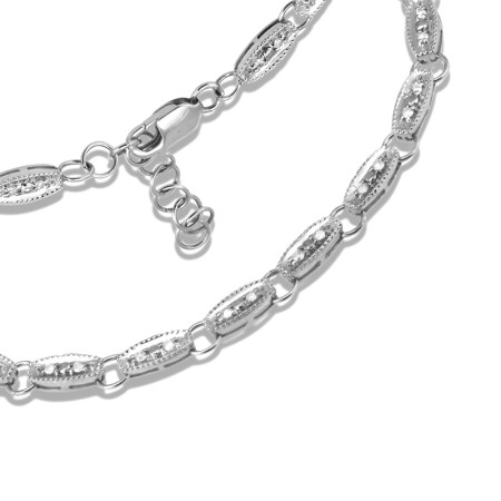 Vintage Milgrain & Diamond Chain Bracelet