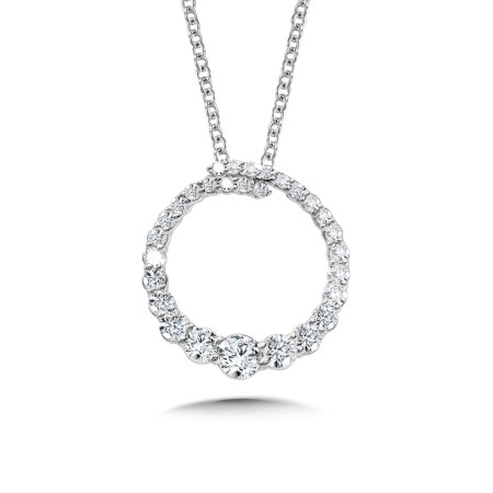 Love Moments Graduating Diamond Circle Pendant | PDD3150-W