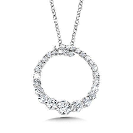 Love Moments Graduating Diamond Circle Pendant | PDD3151-W