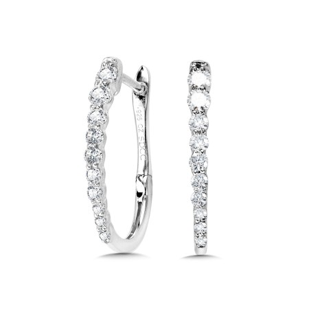 Love Moments Graduating Diamond Curved Oval Hoops | EDD3007-W