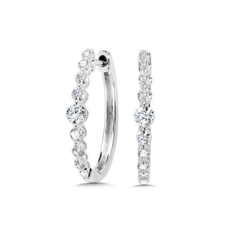 Love Moments Graduating Diamond Oval Hoops | EDD3011-W