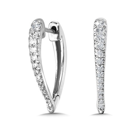 Love Moments Graduating Diamond Teardrop Hoops | EDD3009-W