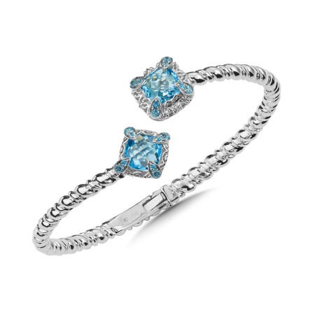 Sterling Silver Blue Topaz Bangle