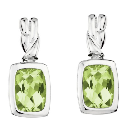 Sterling Silver Peridot Post Earrings