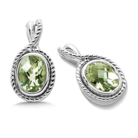 Sterling Silver & Green Amethyst Earrings