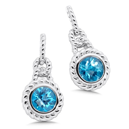 Sterling Silver Swiss Blue Topaz Post Earrings