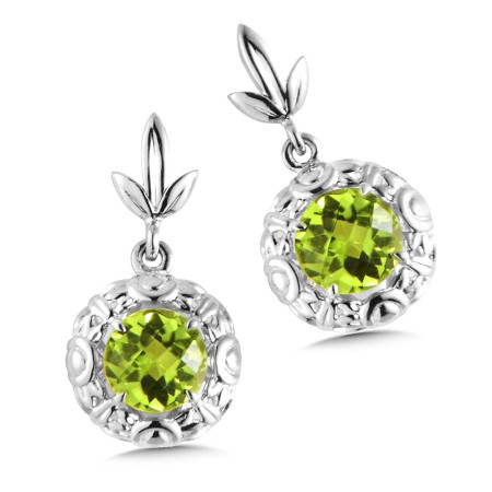 Sterling Silver Peridot Post Earrings