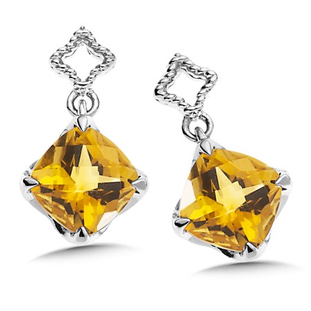 Sterling Silver Citrine Post Earrings