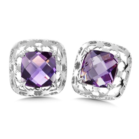 Amethyst Earrings in Sterling Silver