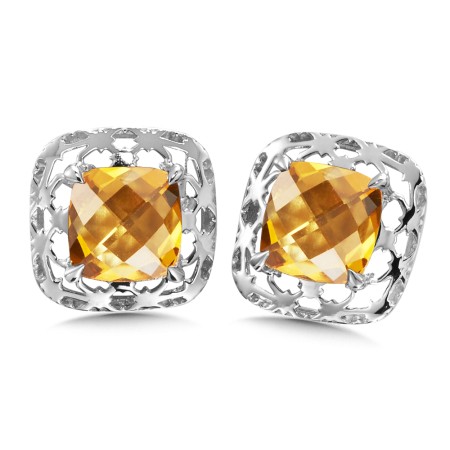 Citrine Earrings in Sterling Silver