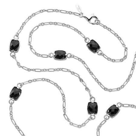 Sterling Silver Colore by the Yard Necklace in Onyx