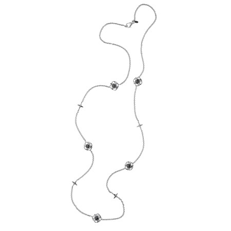 Sterling Silver Onyx Colore by the Yard Necklace 
