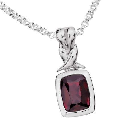 Sterling Silver Garnet Pendant
