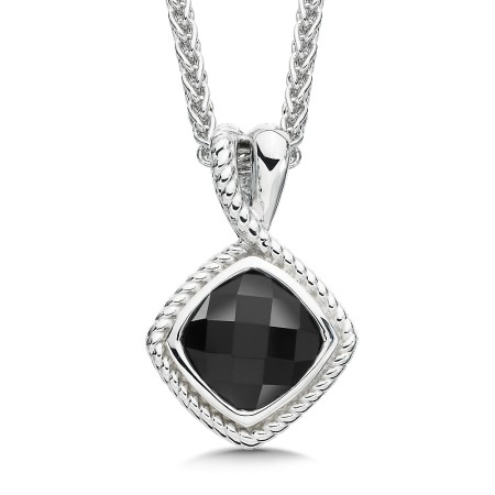 Sterling Silver and Onyx Pendant