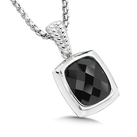 Sterling Silver and Onyx Pendant