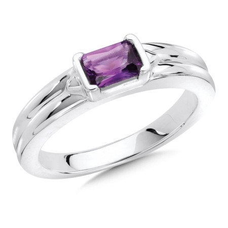 Sterling silver and amethyst birthstone ring.