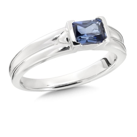 September Birthstone Sapphire and Sterling Silver Ring.