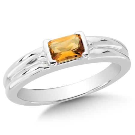 November Birthstone Citine and Sterling Silver Ring.