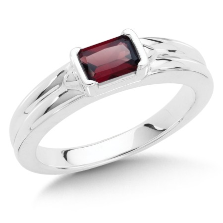 January Birthstone Garnet and Sterling Silver Ring.