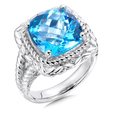 Sterling Silver and Swiss Blue Topaz Ring