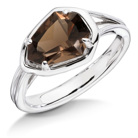 Sterling silver and smoky quartz ring