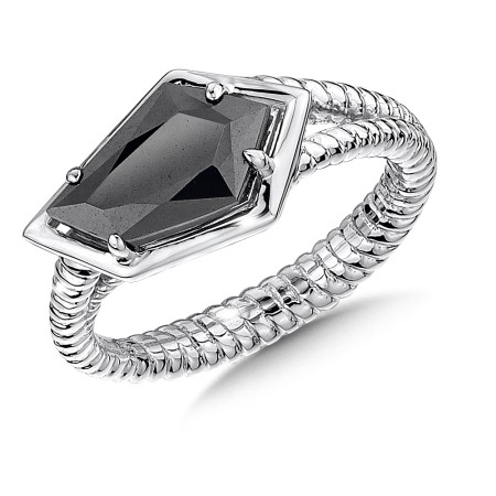 Sterling silver and hematite ring