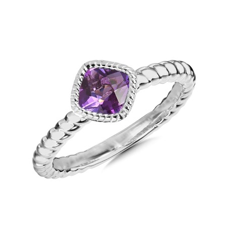 Amethyst Ring in Sterling Silver
