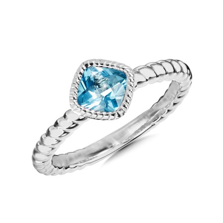 Blue Topaz Ring in Sterling Silver
