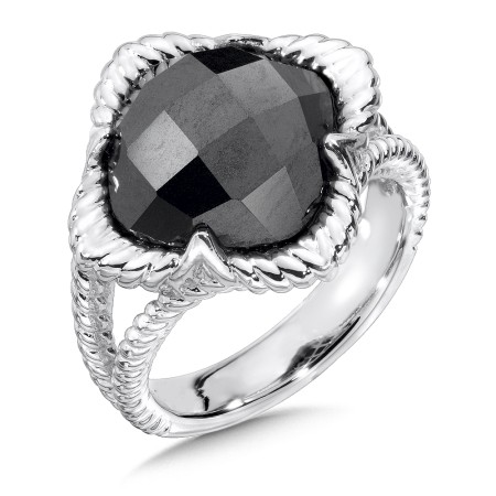 Sterling Silver Hematite Split Shank Ring
