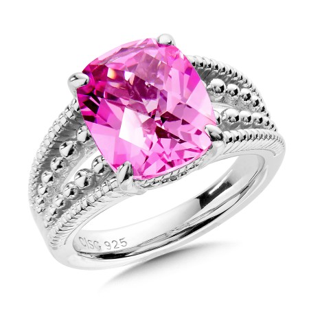 Sterling Silver Pink Sapphire Ring