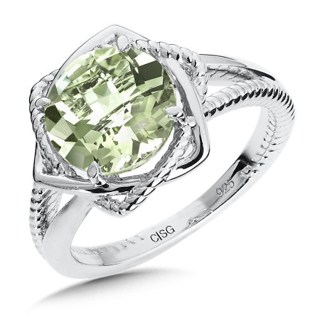 Sterling Silver Green Amethyst Ring